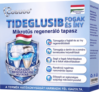 🇭🇺🦷 Mondj búcsút az érzékenységnek és kellemetlenségeknek! 𝐂𝐨𝐚𝐮𝐨𝐨® Tideglusib szájcsíkok – gyors regenerálás a fogaknak és az ínynek 😊